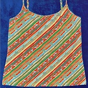 Apostrophe Striped Multicolor Women's Top with braided straps